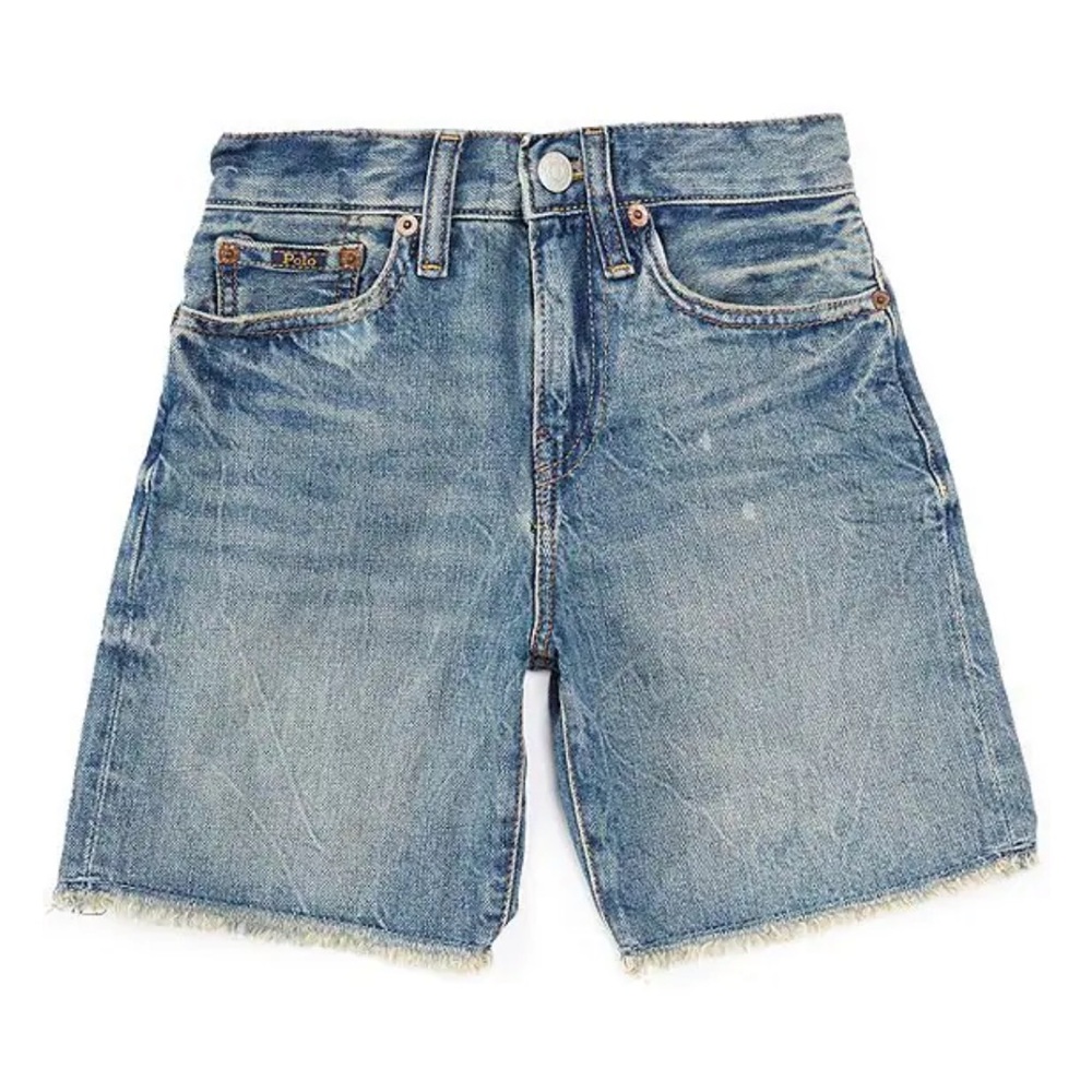 POLO RALPH LAUREN - Big Boys Sullivan Slim Fit Raw Hem Cut-Off Denim Shorts - 16